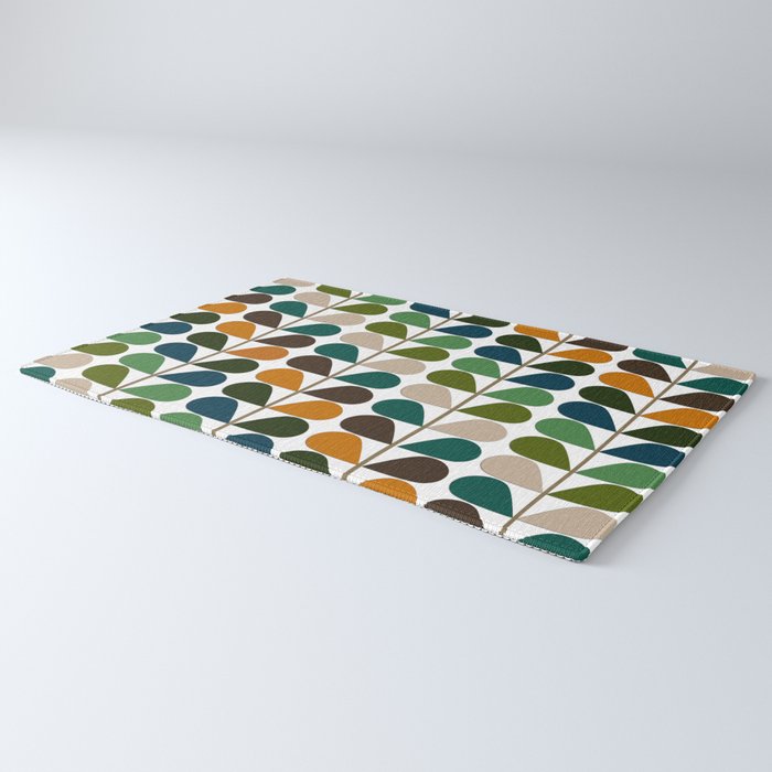 Mid Century Modern Fern Pattern Rug Gallery Image 3