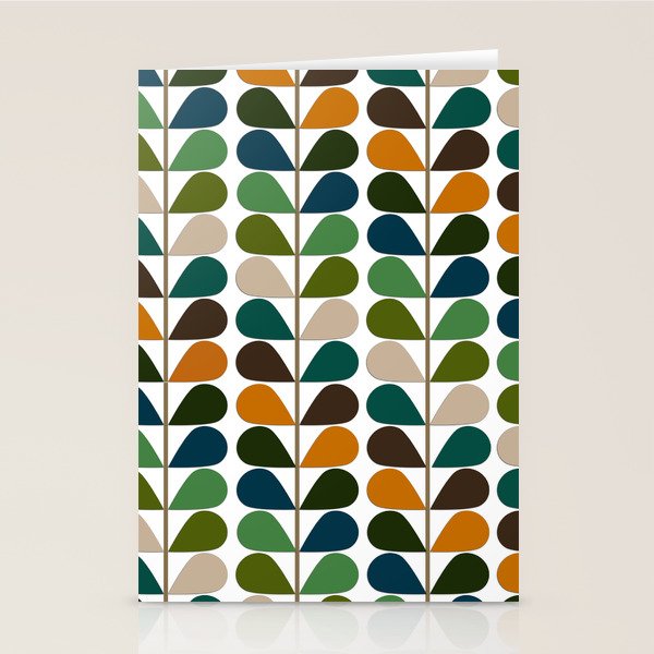 Mid Century Modern Fern Pattern Stationery Card Gallery Image 1