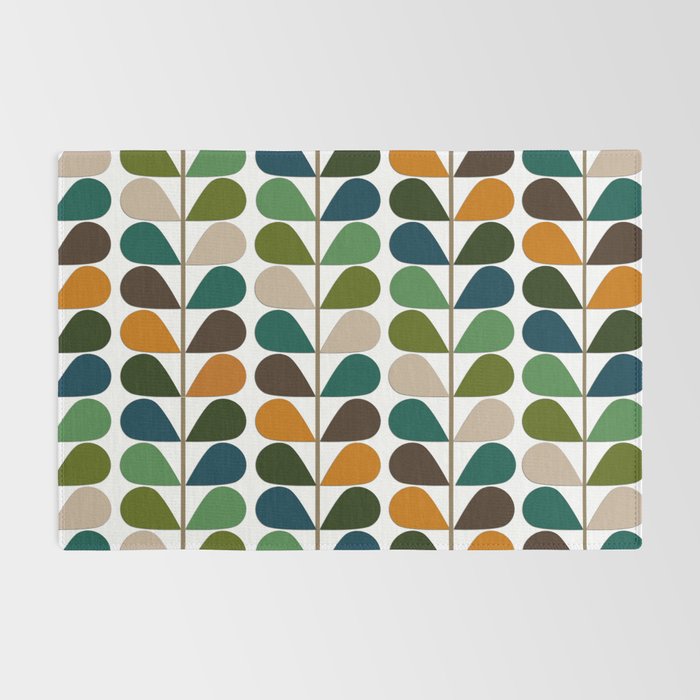 Mid Century Modern Fern Pattern Rug Gallery Image 2