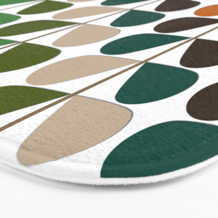Mid Century Modern Fern Pattern Bath Mat Gallery Image 3