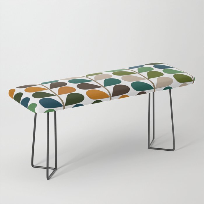 Mid Century Modern Fern Pattern Bench Gallery Image 1