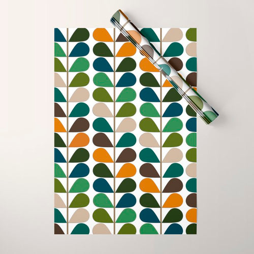 Mid Century Modern Fern Pattern Wrapping Paper Gallery Image 1