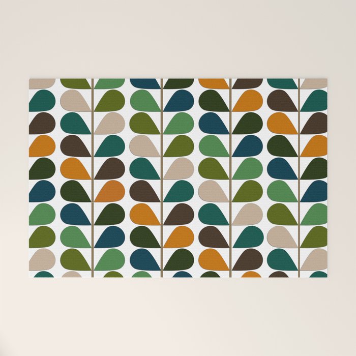Mid Century Modern Fern Pattern Welcome Mat Gallery Image 1