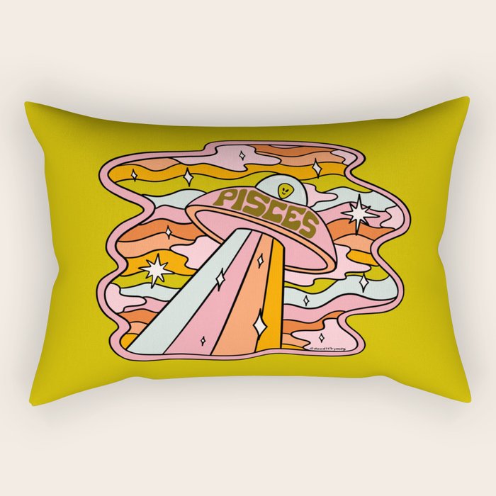 Pisces UFO Rectangular Pillow Gallery Image 2