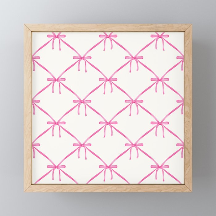 Bows & Ribbons Pattern VIII Y2K Pink Mini Art Print Gallery Image 1