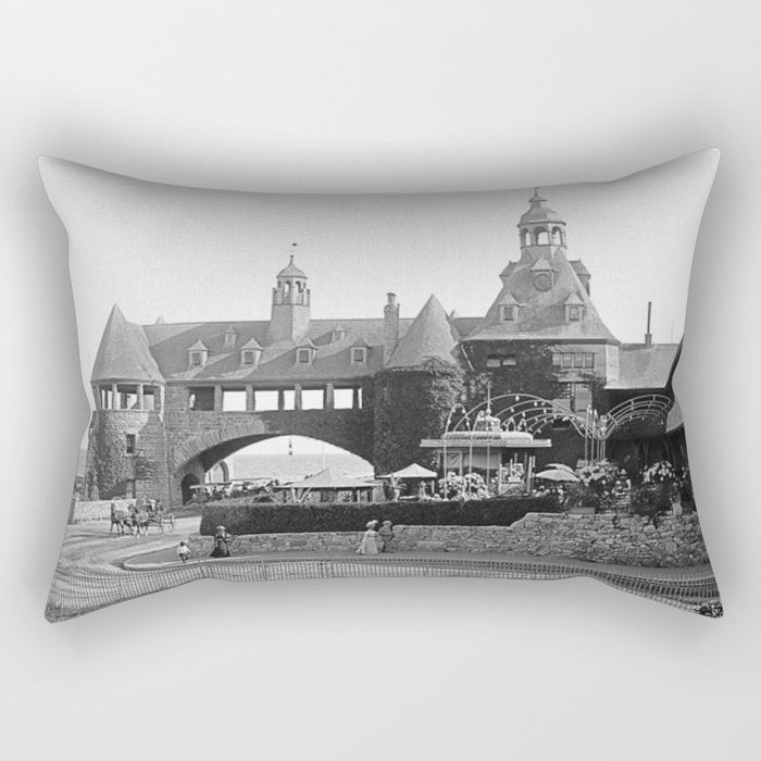 1890 Narragansett Towers & Casino, Narragansett, Rhode Island Rectangular Pillow Gallery Image 2