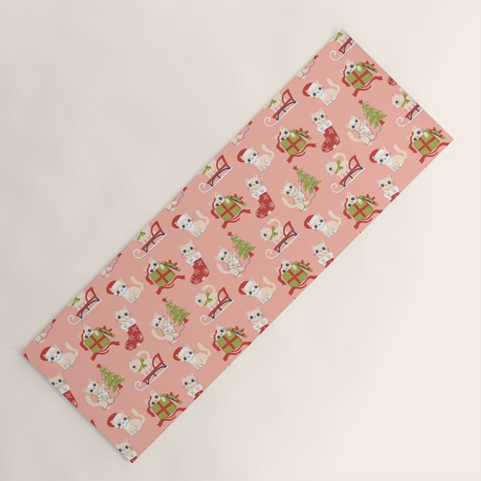 Cute Christmas Cats Yoga Mat Gallery Image 1