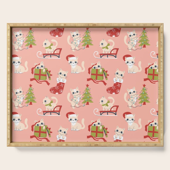 Cute Christmas Cats Serving Tray Gallery Image 1