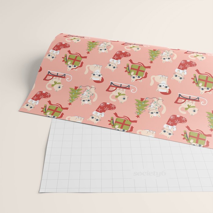 Cute Christmas Cats Wrapping Paper Gallery Image 2
