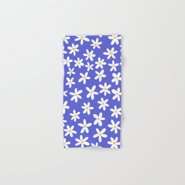 Daisies -- Blue Bath Towel Gallery Image 1