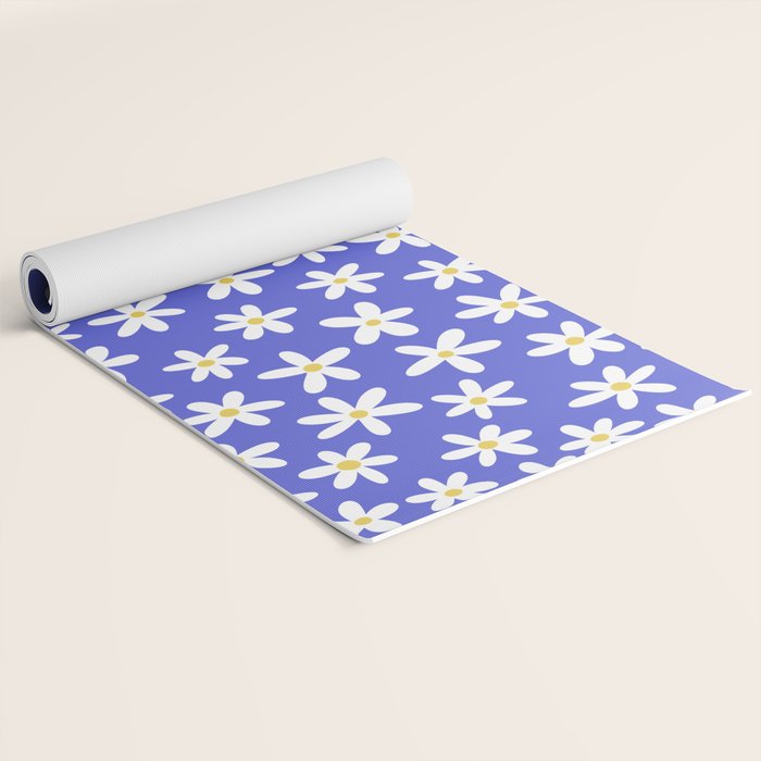 Daisies -- Blue Yoga Mat Gallery Image 2