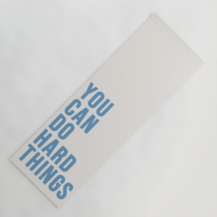 You Can Do Hard Things Cream & Blue Yoga Mat Gallery Image 1