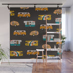 Retro Road Trip - Charcoal Wall Mural Gallery Image 1