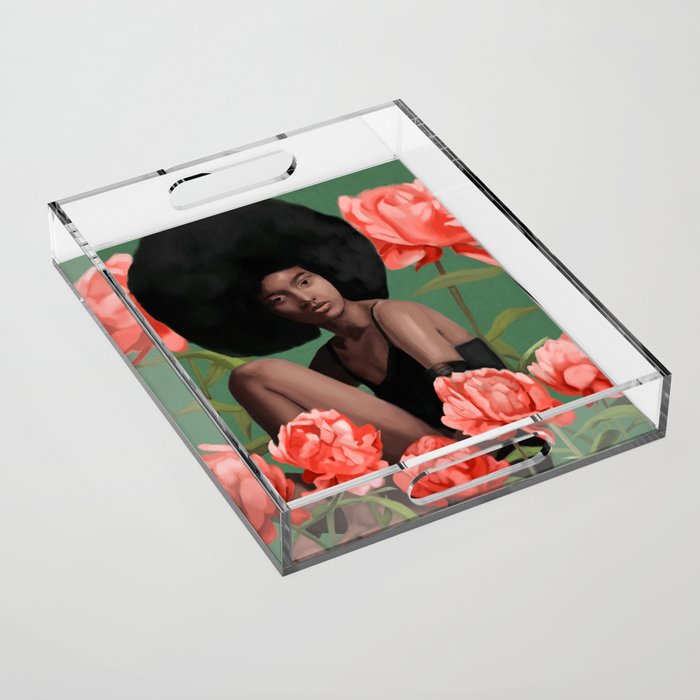Garden of Peonies Acrylic Tray Gallery Image 1