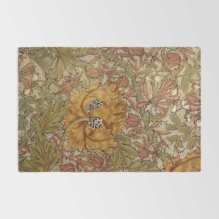 William Morris Vintage Autumnal Honeysuckle & and Tulip 1876 Rug Gallery Image 2
