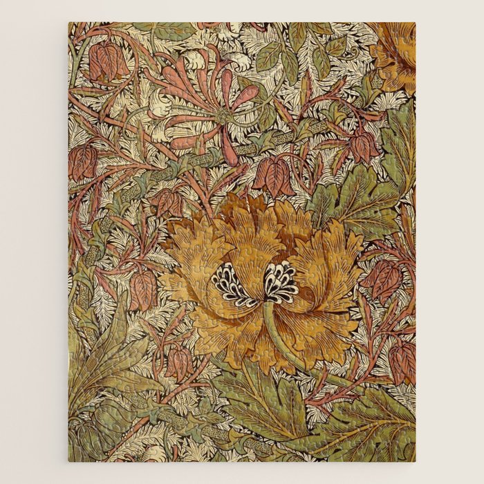 William Morris Vintage Autumnal Honeysuckle & and Tulip 1876 Jigsaw Puzzle Gallery Image 1