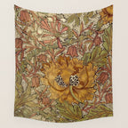 William Morris Vintage Autumnal Honeysuckle & and Tulip 1876 Wall Tapestry Gallery Image 4