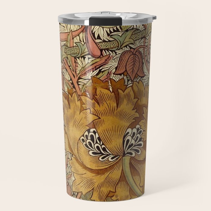 William Morris Vintage Autumnal Honeysuckle & and Tulip 1876 Travel Mug Gallery Image 1