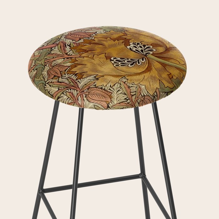 William Morris Vintage Autumnal Honeysuckle & and Tulip 1876 Stool Gallery Image 2