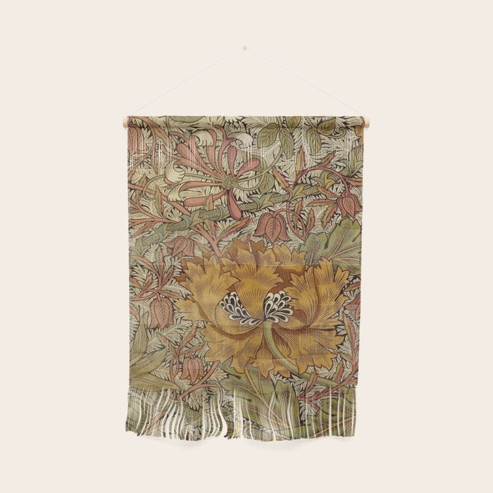 William Morris Vintage Autumnal Honeysuckle & and Tulip 1876 Wall Hanging Gallery Image 1