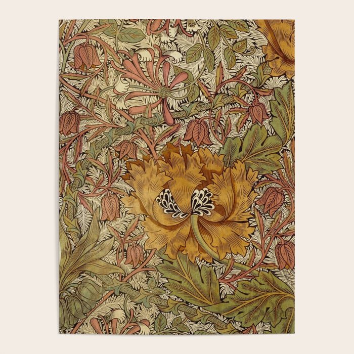 William Morris Vintage Autumnal Honeysuckle & and Tulip 1876 Poster Gallery Image 1