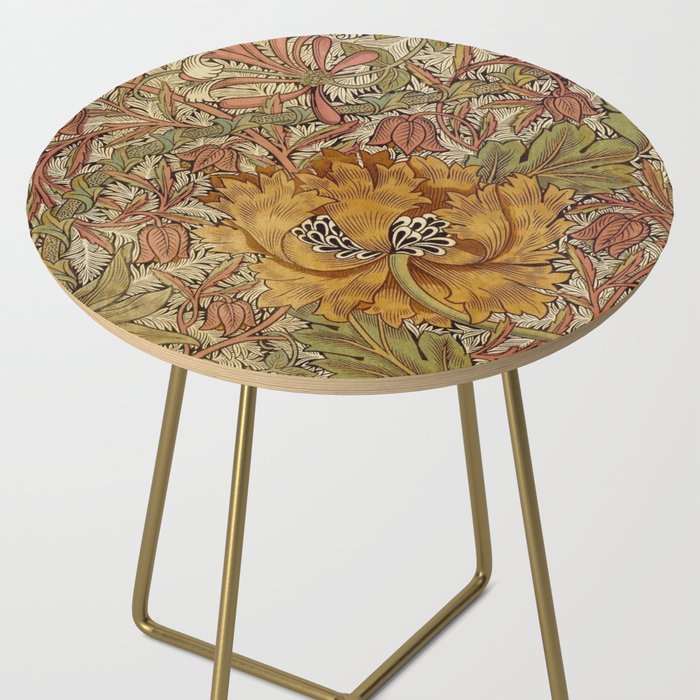 William Morris Vintage Autumnal Honeysuckle & and Tulip 1876 Side Table Gallery Image 2