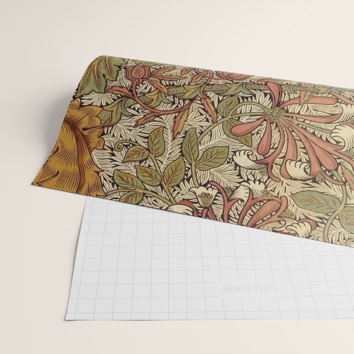William Morris Vintage Autumnal Honeysuckle & and Tulip 1876 Wrapping Paper Gallery Image 2