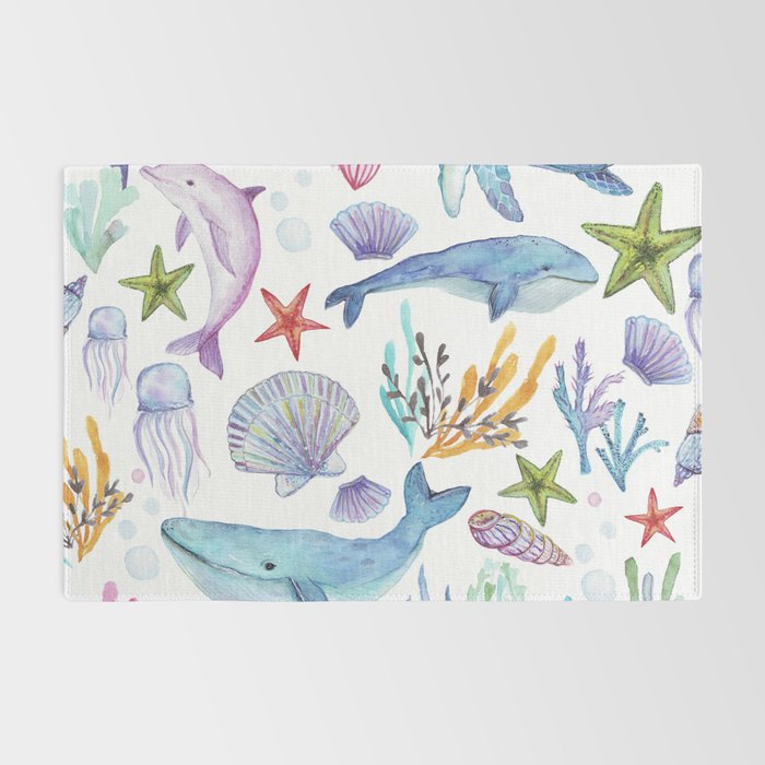 under the sea watercolor Rug Gallery Image 2