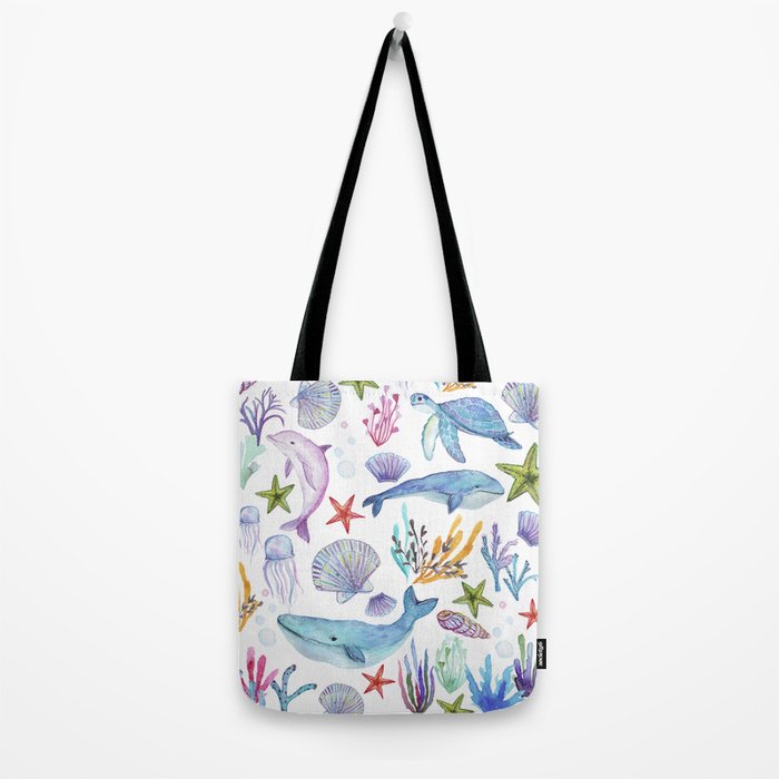 under the sea watercolor Tote Bag Gallery Image 2