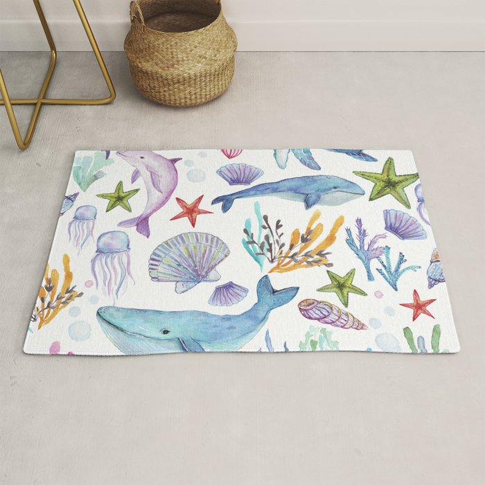 under the sea watercolor Rug Gallery Image 1