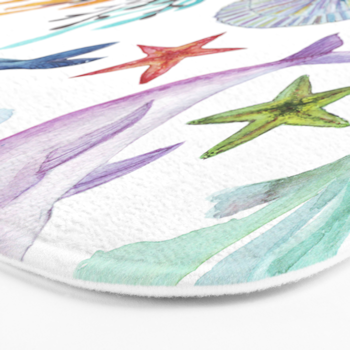 under the sea watercolor Bath Mat Gallery Image 3