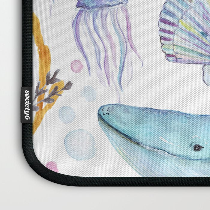 under the sea watercolor Laptop Sleeve Gallery Image 3