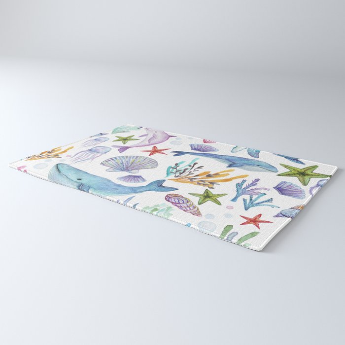 under the sea watercolor Rug Gallery Image 3