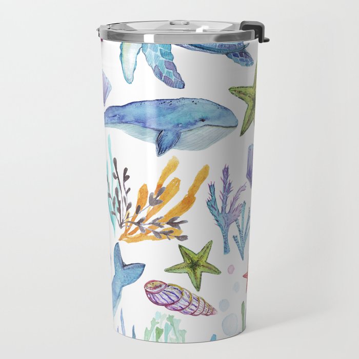 under the sea watercolor Travel Mug Gallery Image 2
