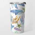 under the sea watercolor Travel Mug Gallery Image 2