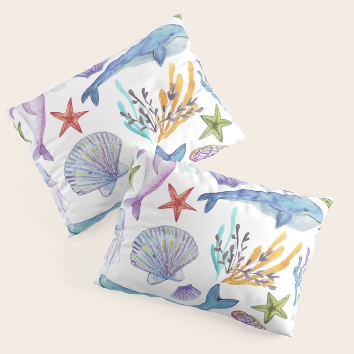 under the sea watercolor Pillow Sham Gallery Image 3