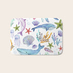 under the sea watercolor Bath Mat Gallery Image 1