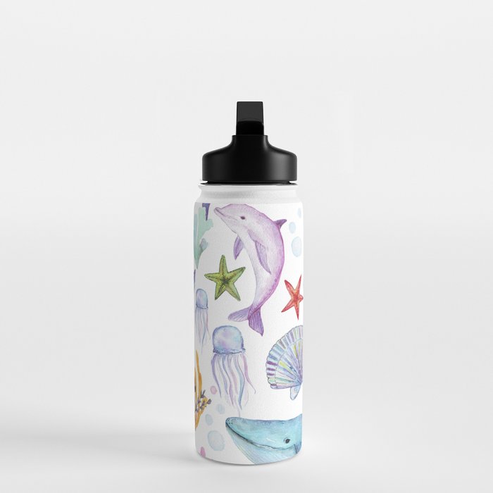 under the sea watercolor Water Bottle Gallery Image 3