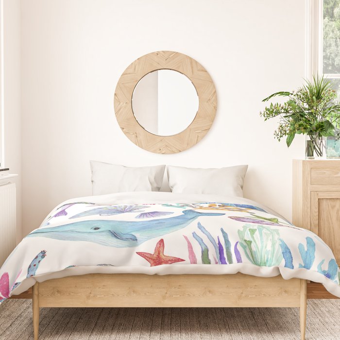 under the sea watercolor Duvet Cover Gallery Image 3
