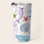 under the sea watercolor Travel Mug Gallery Image 3