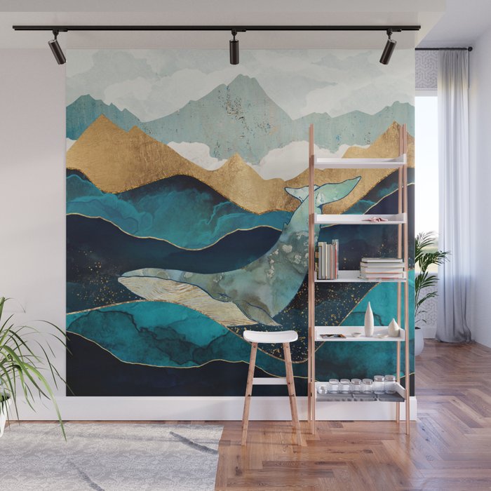 Blue Whale Wall Mural Gallery Image 1
