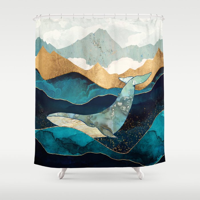 Blue Whale Shower Curtain Gallery Image 1