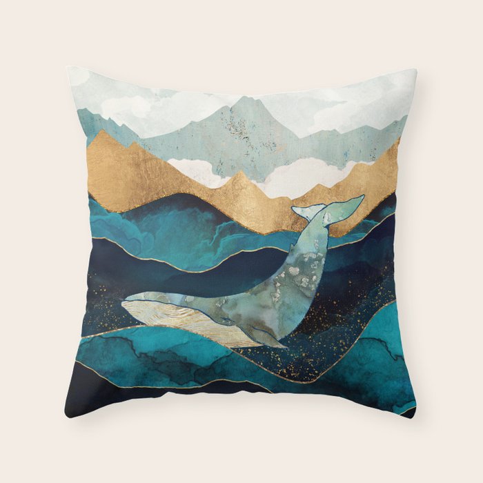 Blue Whale Throw Pillow Gallery Image 6