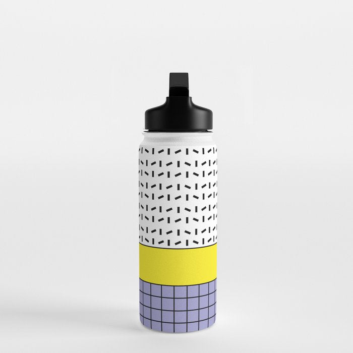 Memphis Pattern 30 / 80s - 90s Retro Water Bottle Gallery Image 3
