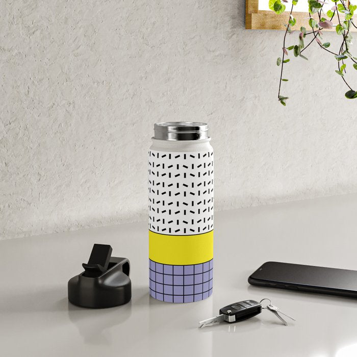 Memphis Pattern 30 / 80s - 90s Retro Water Bottle Gallery Image 4