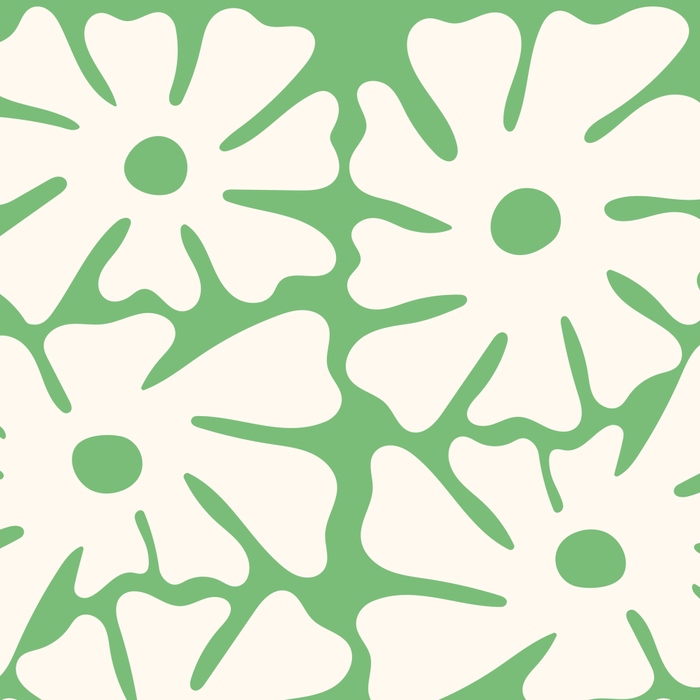 Mid-Century Flowers in Green & White Coffee Mug Gallery Image 2