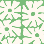 Mid-Century Flowers in Green & White Coffee Mug Gallery Image 2