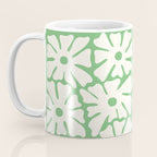 Mid-Century Flowers in Green & White Coffee Mug Gallery Image 3