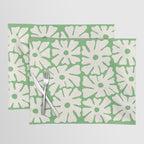 Mid-Century Flowers in Green & White Placemat Gallery Image 1
