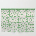 Mid-Century Flowers in Green & White Wall Hanging Gallery Image 1
